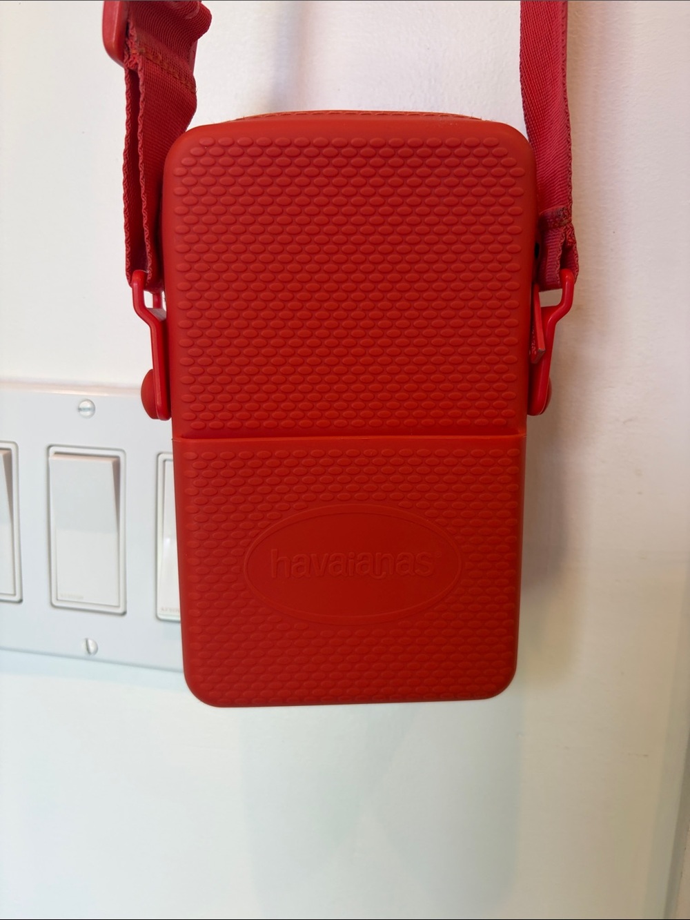 Havaianas Orange Textured Crossbody Phone Pouch